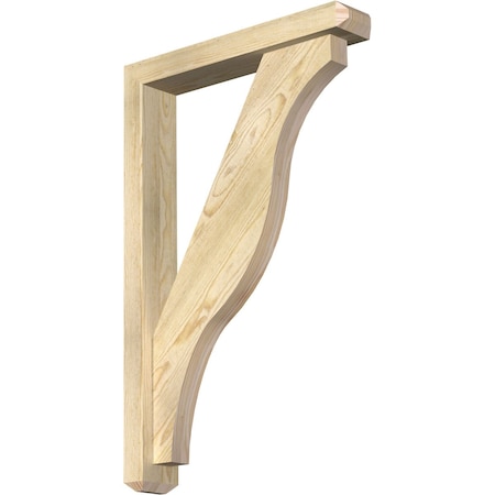 Funston Craftsman Rough Sawn Bracket W/ Offset Brace, Douglas Fir, 4W X 22D X 34H